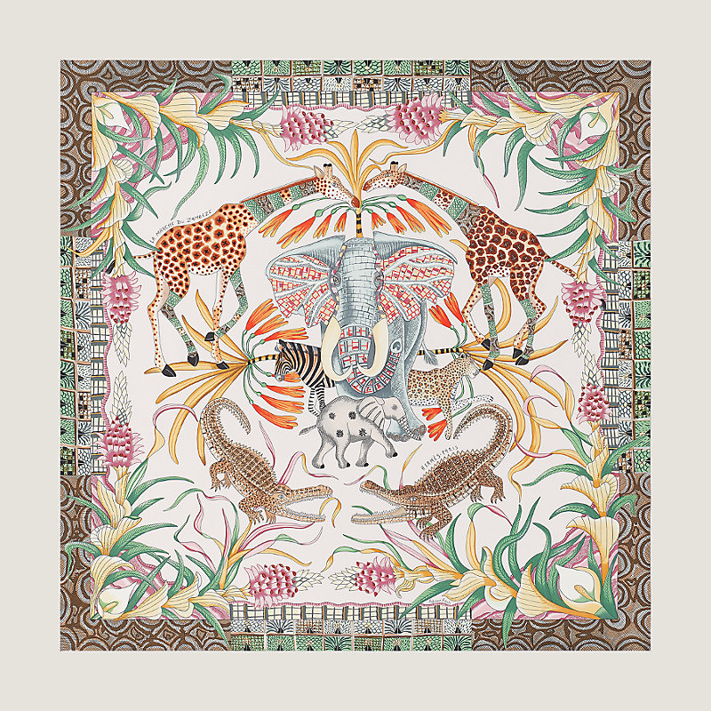 希少品◆入手困難♪【HERMES】スカーフ LA MARCHE DU ZAMBEZE 90 La Marche du Zambeze scarf 90 | Hermès Singapore